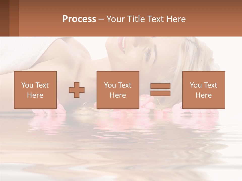 A Woman Laying On The Water With Pink Flowers PowerPoint Template