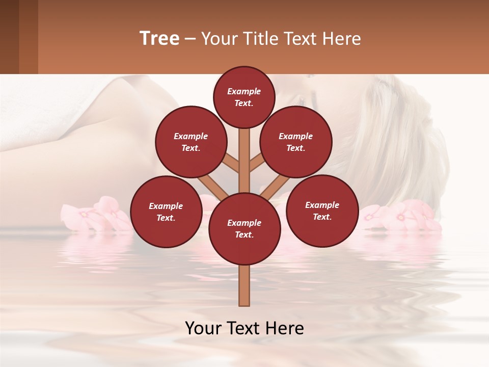 A Woman Laying On The Water With Pink Flowers PowerPoint Template