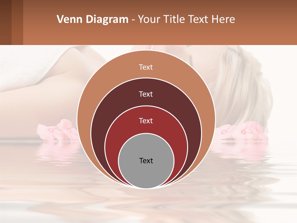 A Woman Laying On The Water With Pink Flowers PowerPoint Template