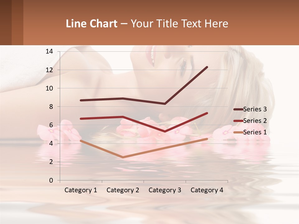 A Woman Laying On The Water With Pink Flowers PowerPoint Template