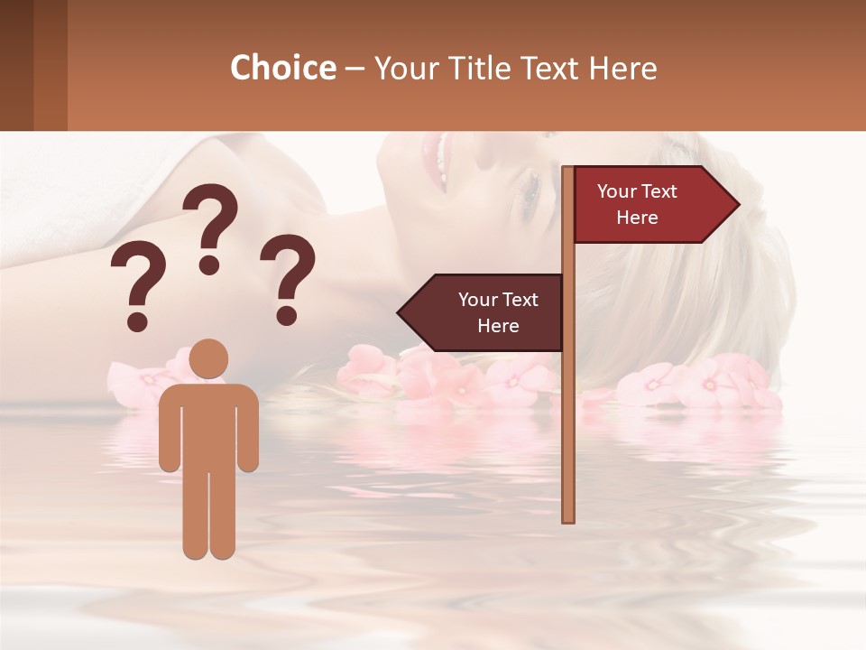 A Woman Laying On The Water With Pink Flowers PowerPoint Template