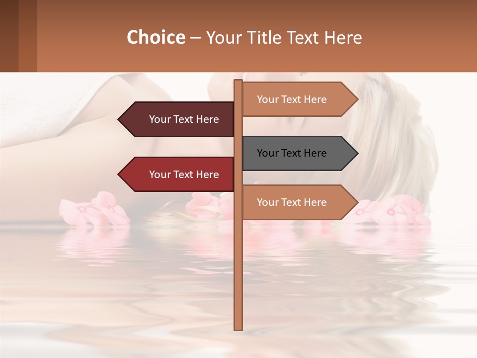 A Woman Laying On The Water With Pink Flowers PowerPoint Template