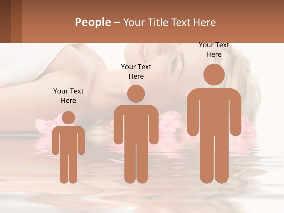 A Woman Laying On The Water With Pink Flowers PowerPoint Template