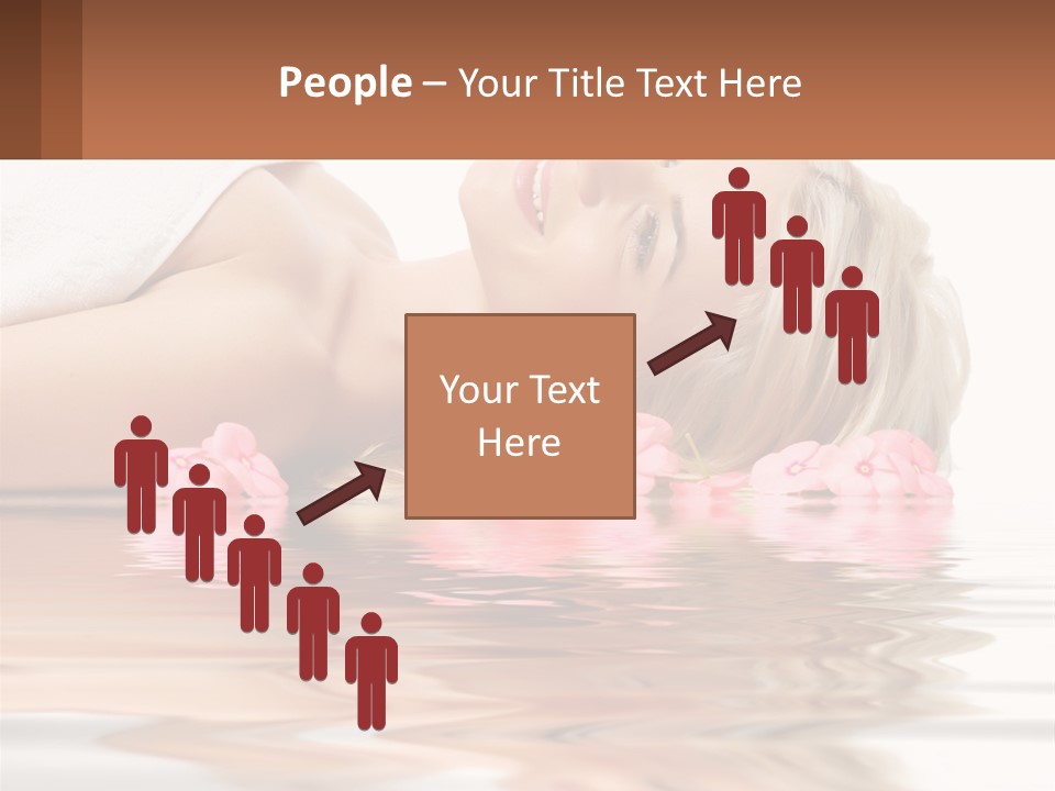 A Woman Laying On The Water With Pink Flowers PowerPoint Template