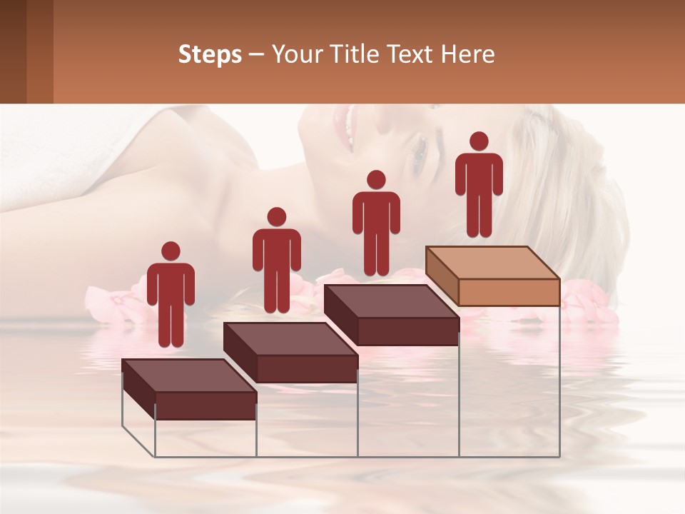 A Woman Laying On The Water With Pink Flowers PowerPoint Template