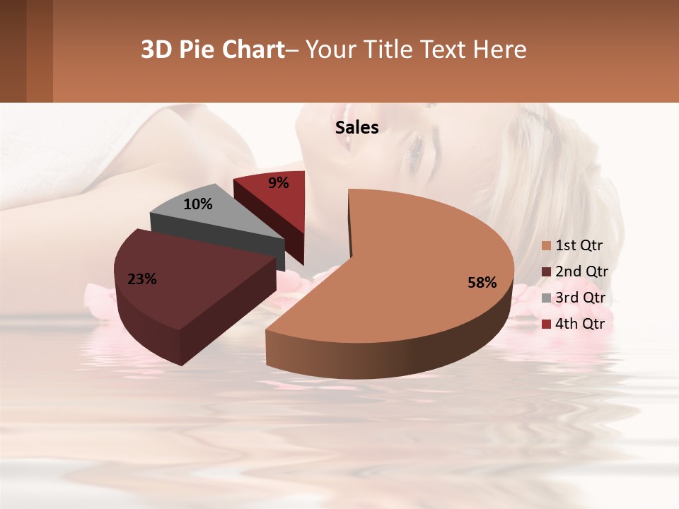 A Woman Laying On The Water With Pink Flowers PowerPoint Template