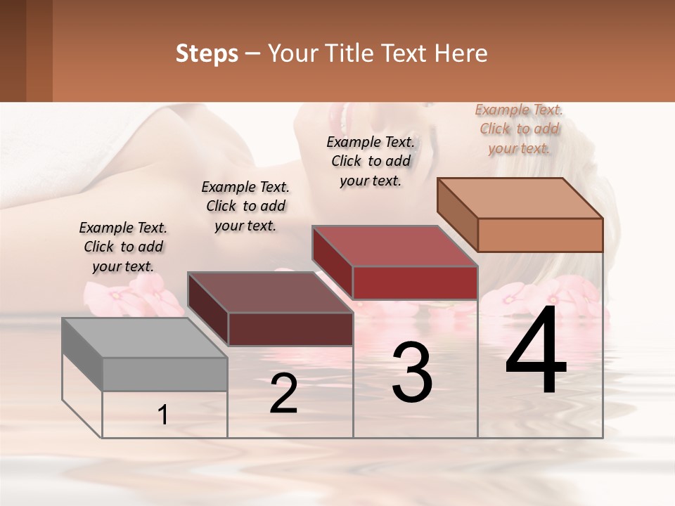 A Woman Laying On The Water With Pink Flowers PowerPoint Template