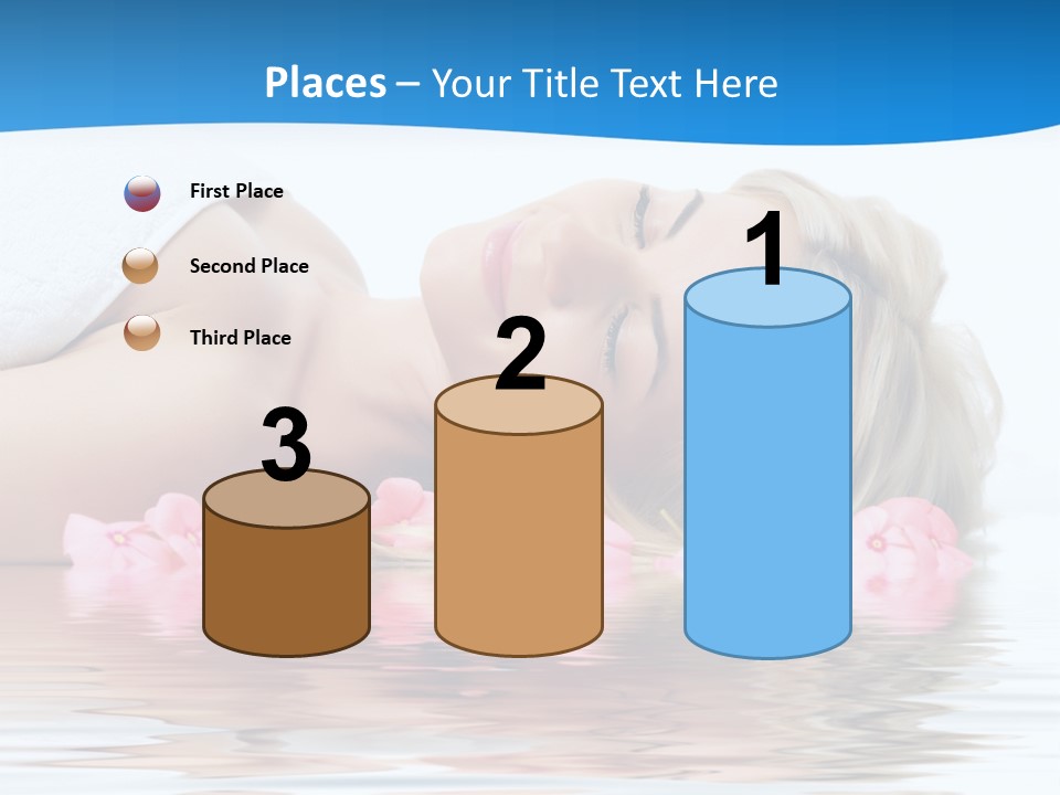 A Beautiful Woman Laying On The Water With Pink Flowers PowerPoint Template