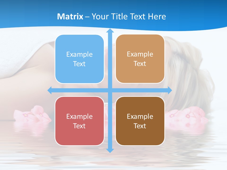 A Beautiful Woman Laying On The Water With Pink Flowers PowerPoint Template