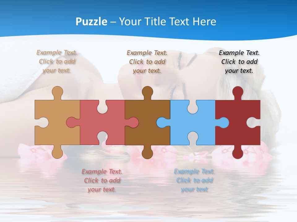 A Beautiful Woman Laying On The Water With Pink Flowers PowerPoint Template