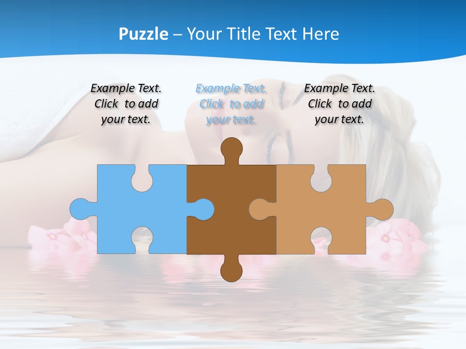 A Beautiful Woman Laying On The Water With Pink Flowers PowerPoint Template