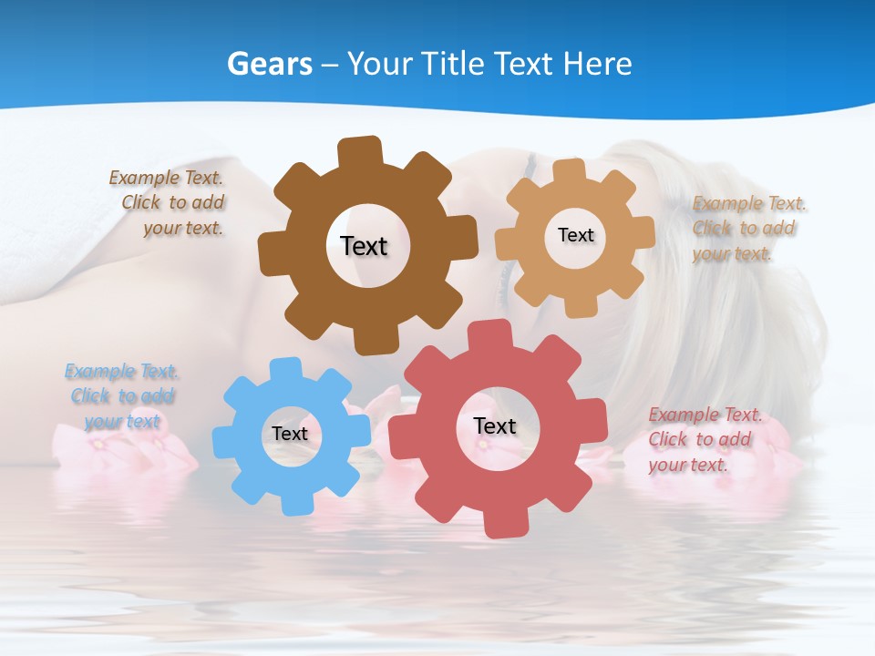 A Beautiful Woman Laying On The Water With Pink Flowers PowerPoint Template