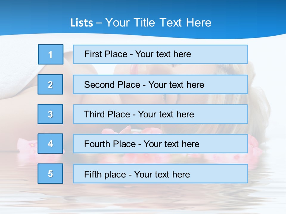 A Beautiful Woman Laying On The Water With Pink Flowers PowerPoint Template