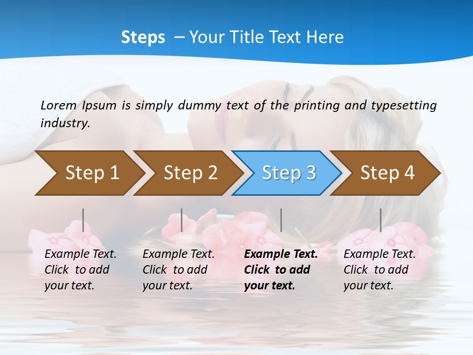 A Beautiful Woman Laying On The Water With Pink Flowers PowerPoint Template