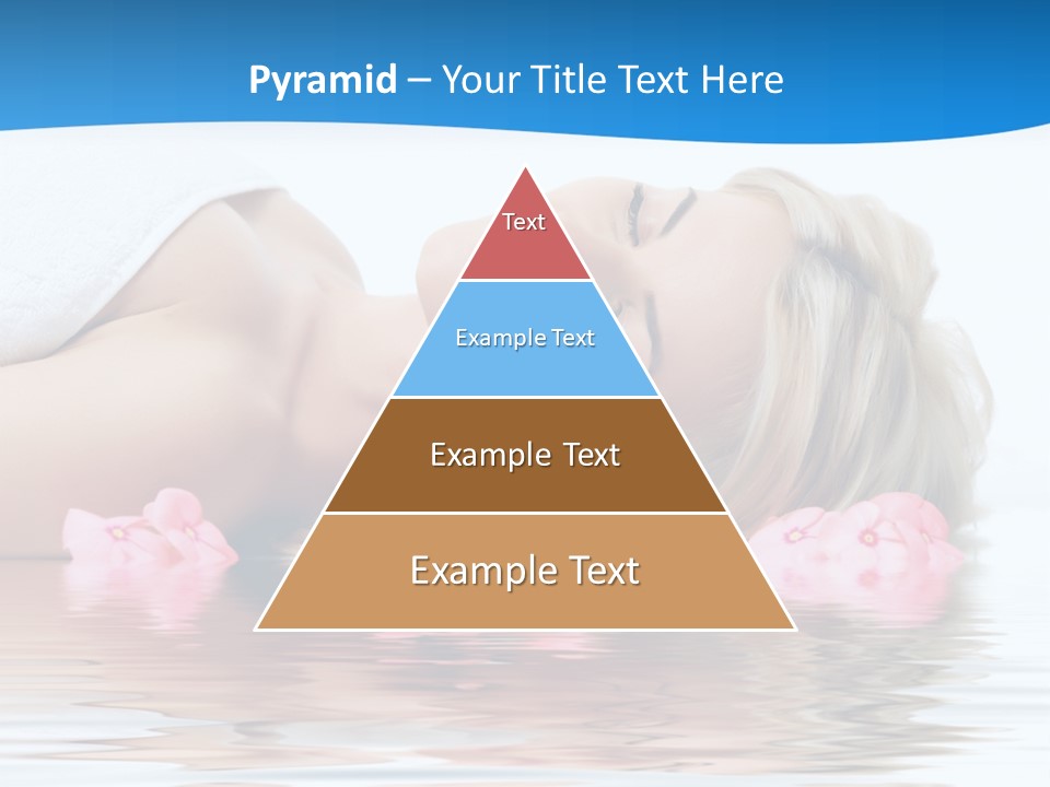 A Beautiful Woman Laying On The Water With Pink Flowers PowerPoint Template