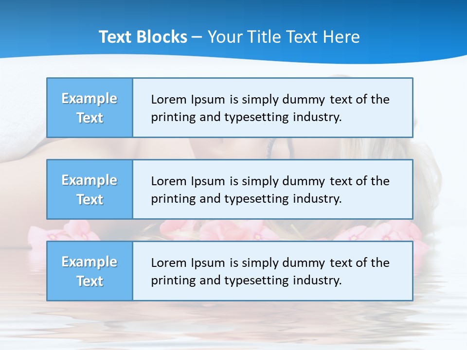 A Beautiful Woman Laying On The Water With Pink Flowers PowerPoint Template