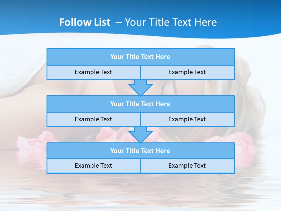 A Beautiful Woman Laying On The Water With Pink Flowers PowerPoint Template