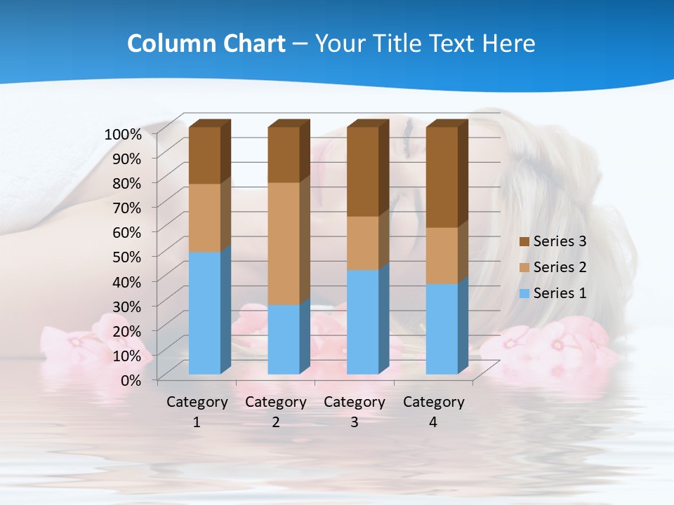 A Beautiful Woman Laying On The Water With Pink Flowers PowerPoint Template