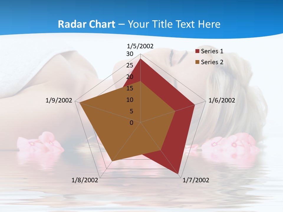 A Beautiful Woman Laying On The Water With Pink Flowers PowerPoint Template