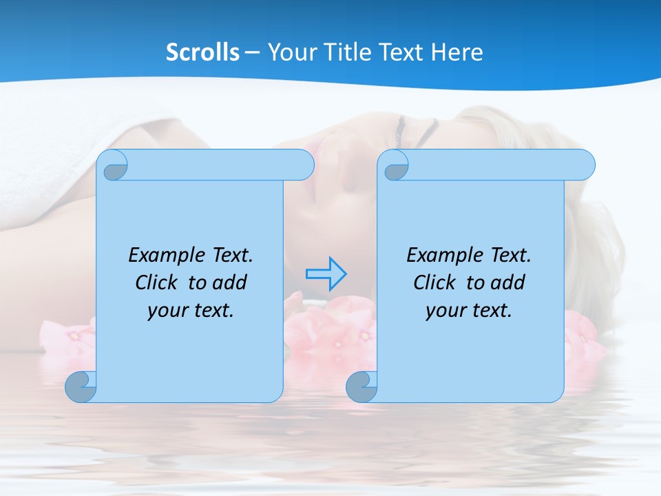 A Beautiful Woman Laying On The Water With Pink Flowers PowerPoint Template