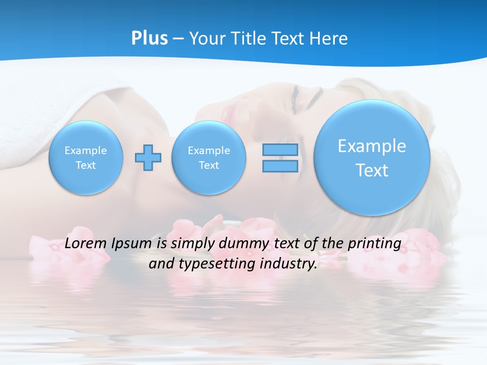 A Beautiful Woman Laying On The Water With Pink Flowers PowerPoint Template