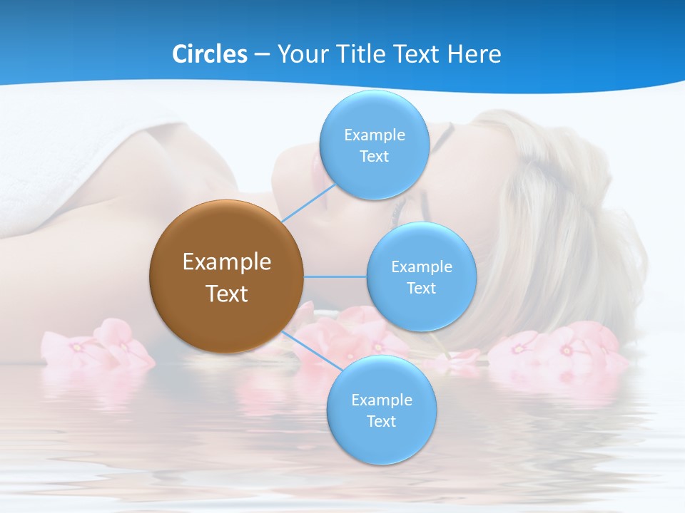 A Beautiful Woman Laying On The Water With Pink Flowers PowerPoint Template