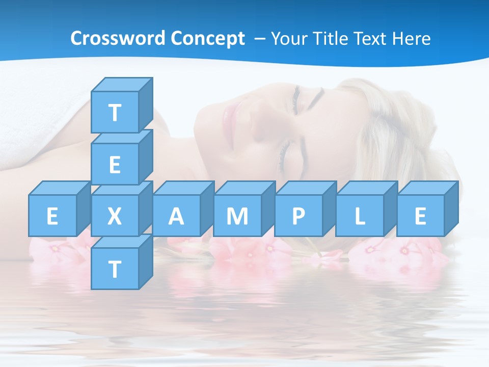 A Beautiful Woman Laying On The Water With Pink Flowers PowerPoint Template