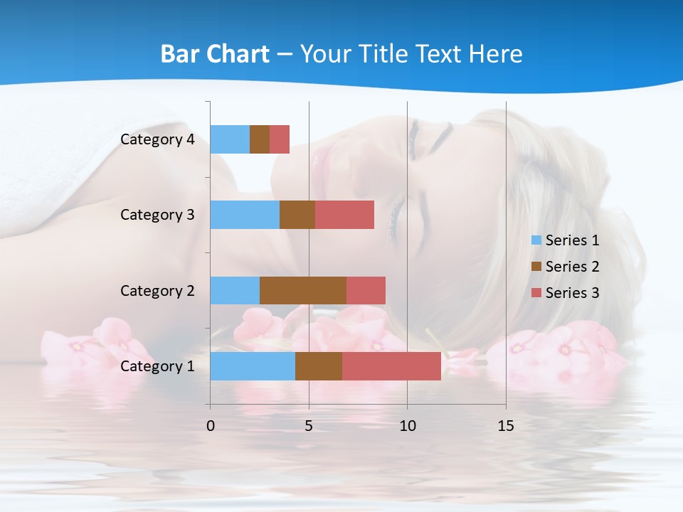 A Beautiful Woman Laying On The Water With Pink Flowers PowerPoint Template