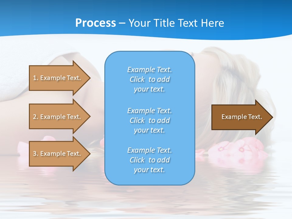 A Beautiful Woman Laying On The Water With Pink Flowers PowerPoint Template