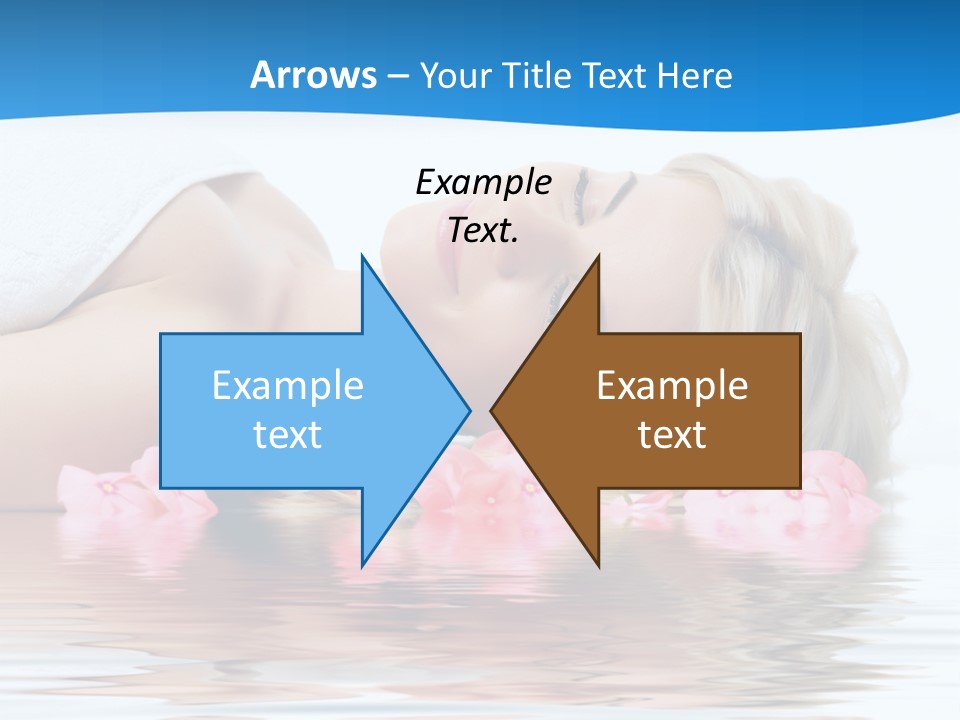 A Beautiful Woman Laying On The Water With Pink Flowers PowerPoint Template