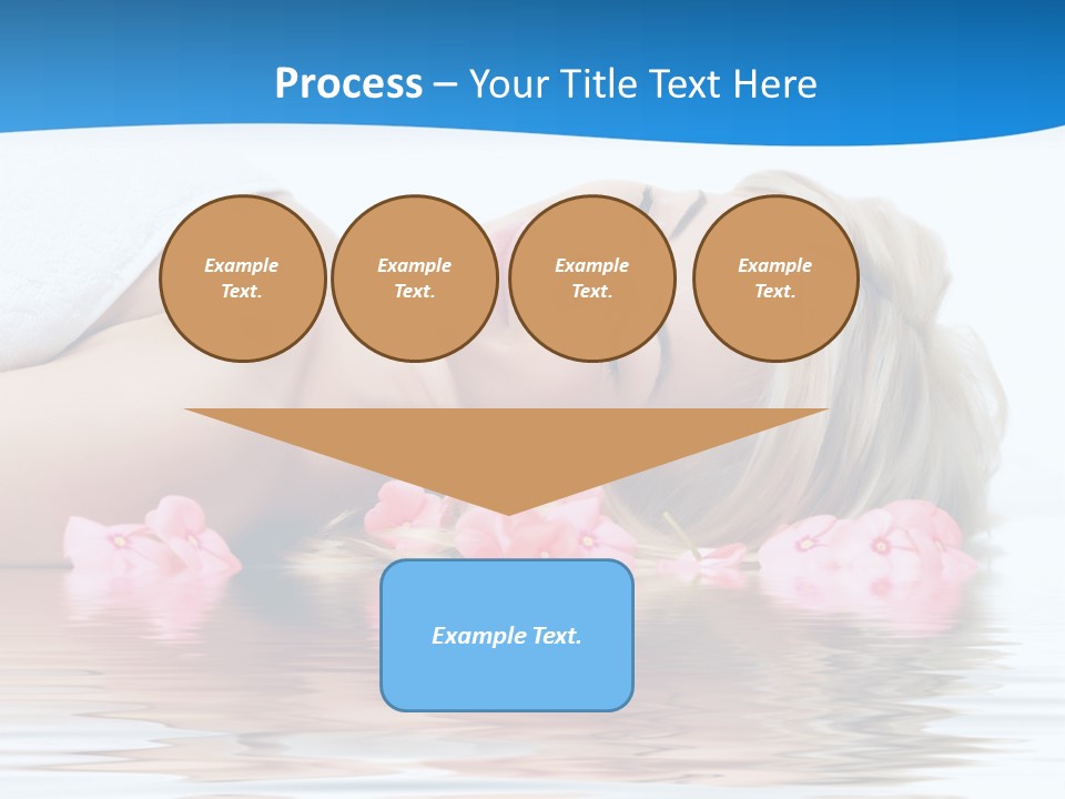 A Beautiful Woman Laying On The Water With Pink Flowers PowerPoint Template