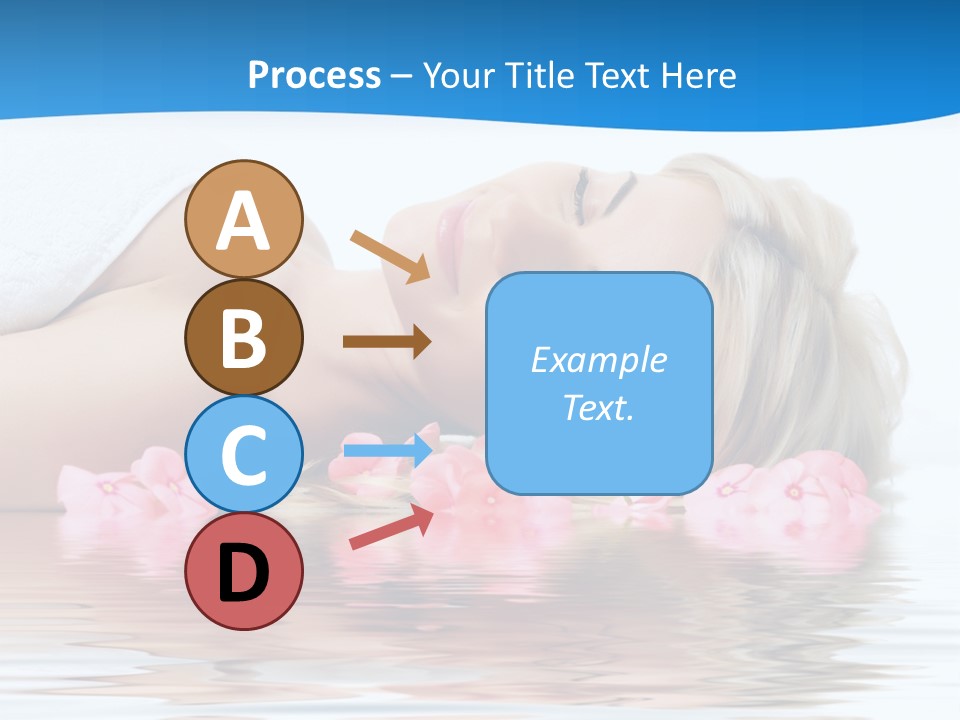 A Beautiful Woman Laying On The Water With Pink Flowers PowerPoint Template