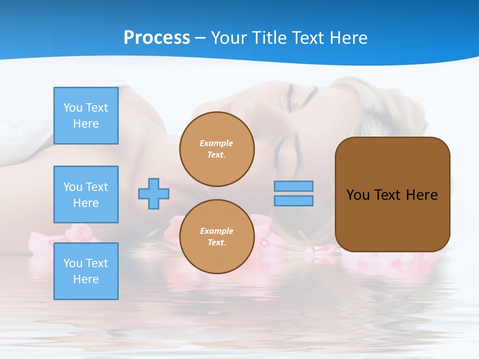 A Beautiful Woman Laying On The Water With Pink Flowers PowerPoint Template