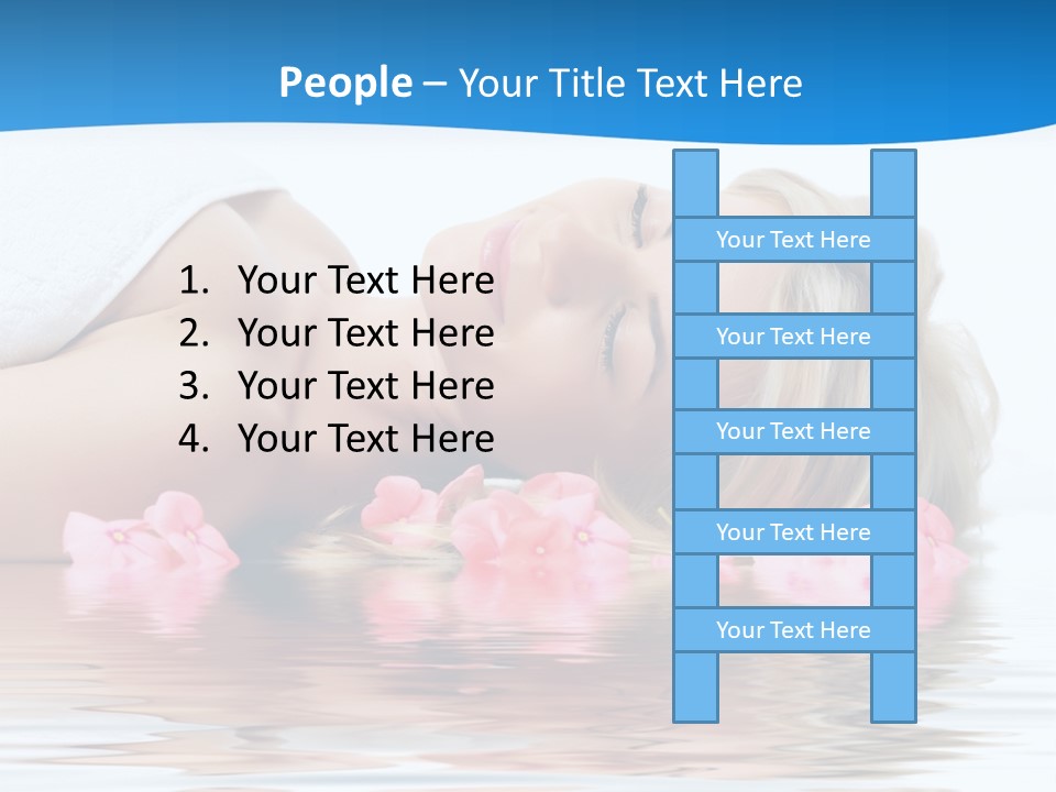 A Beautiful Woman Laying On The Water With Pink Flowers PowerPoint Template