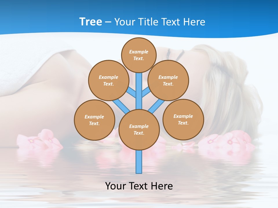 A Beautiful Woman Laying On The Water With Pink Flowers PowerPoint Template