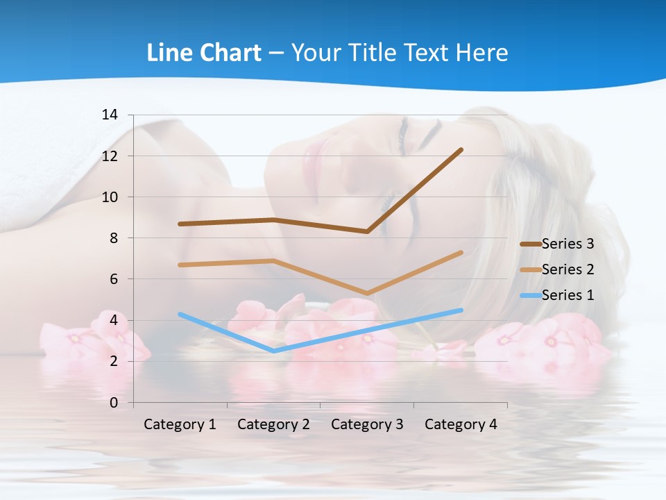 A Beautiful Woman Laying On The Water With Pink Flowers PowerPoint Template