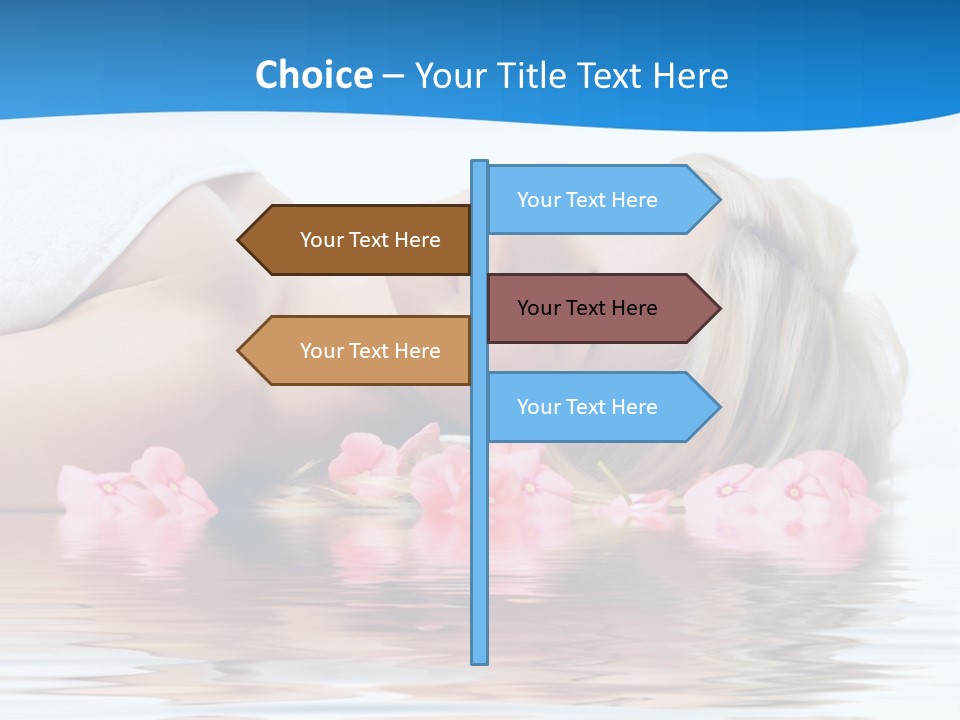 A Beautiful Woman Laying On The Water With Pink Flowers PowerPoint Template