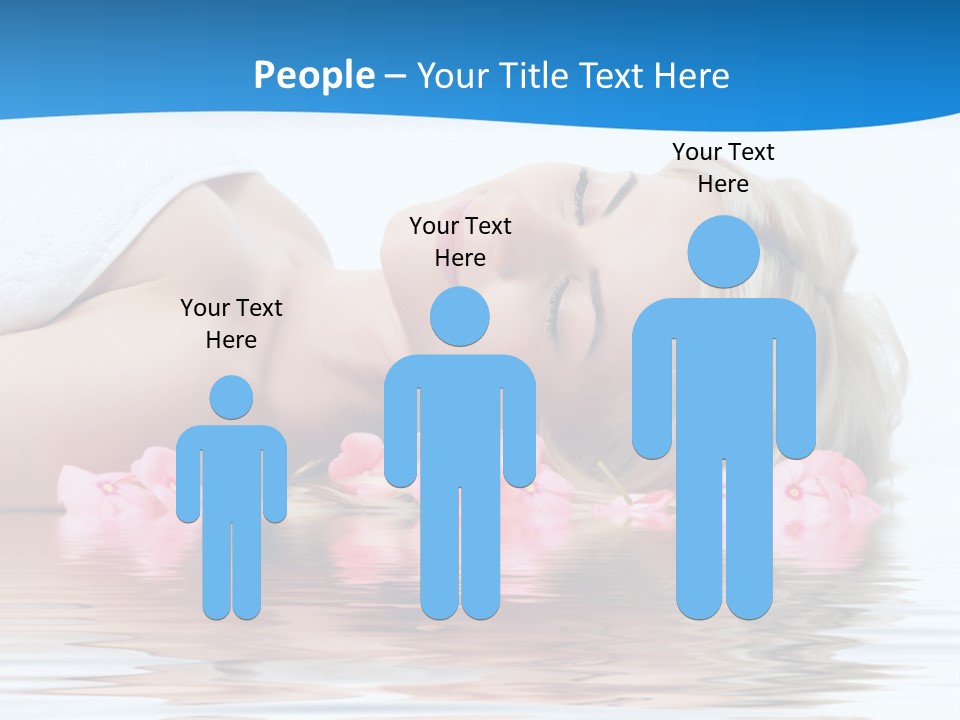 A Beautiful Woman Laying On The Water With Pink Flowers PowerPoint Template