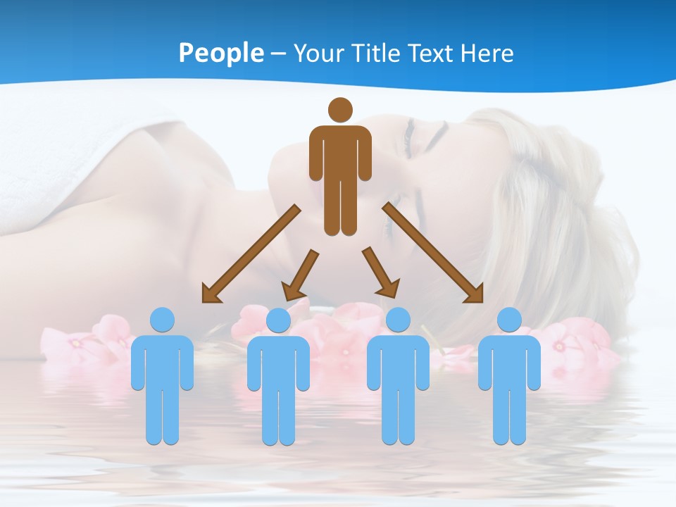 A Beautiful Woman Laying On The Water With Pink Flowers PowerPoint Template