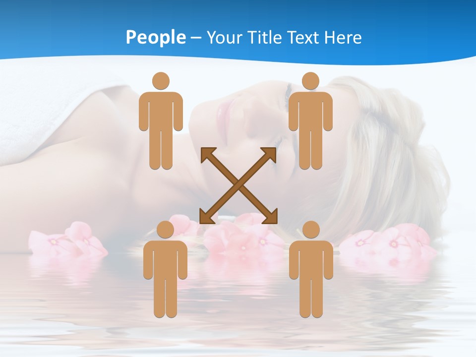A Beautiful Woman Laying On The Water With Pink Flowers PowerPoint Template