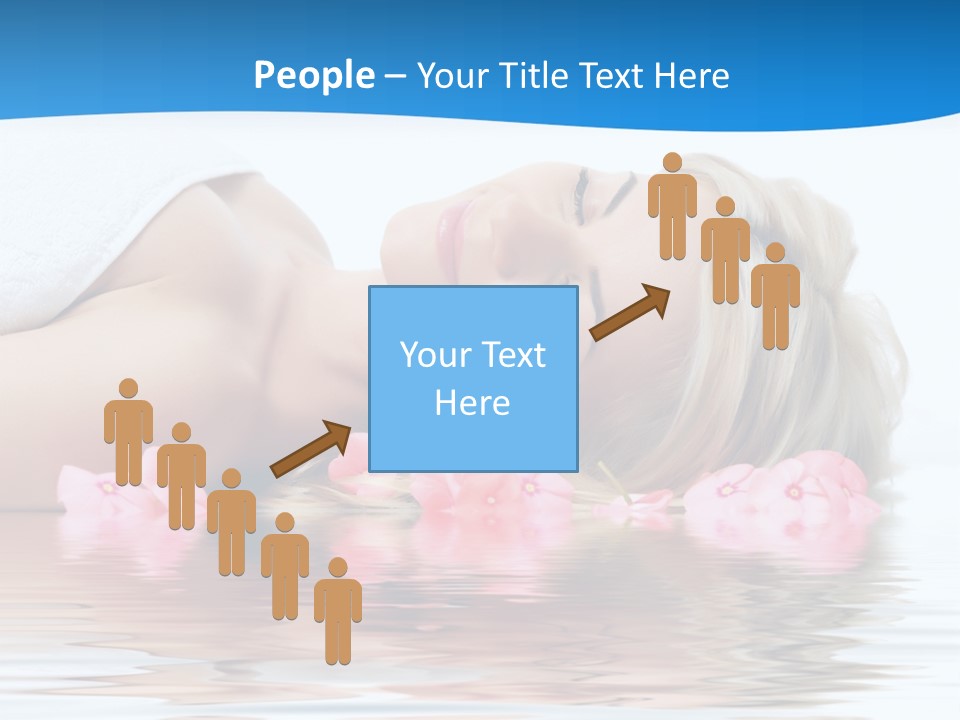 A Beautiful Woman Laying On The Water With Pink Flowers PowerPoint Template