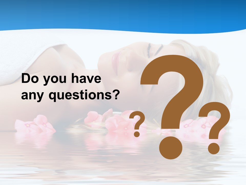 A Beautiful Woman Laying On The Water With Pink Flowers PowerPoint Template