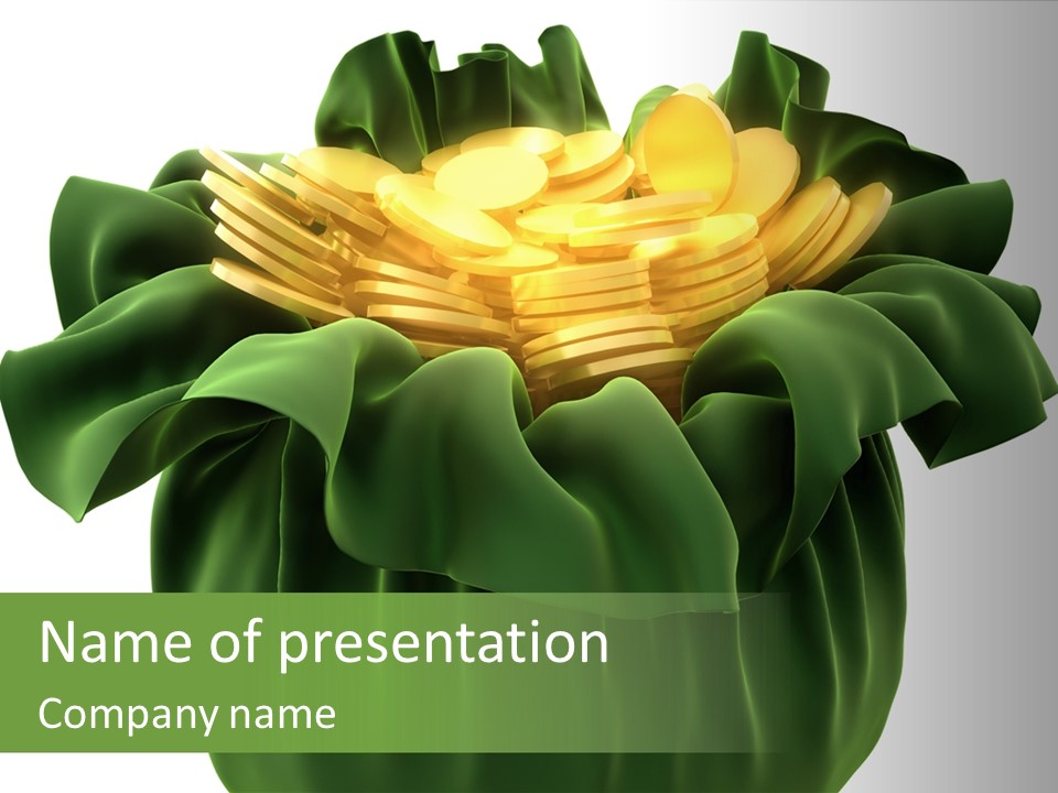 Gold Salary Closeup PowerPoint Template
