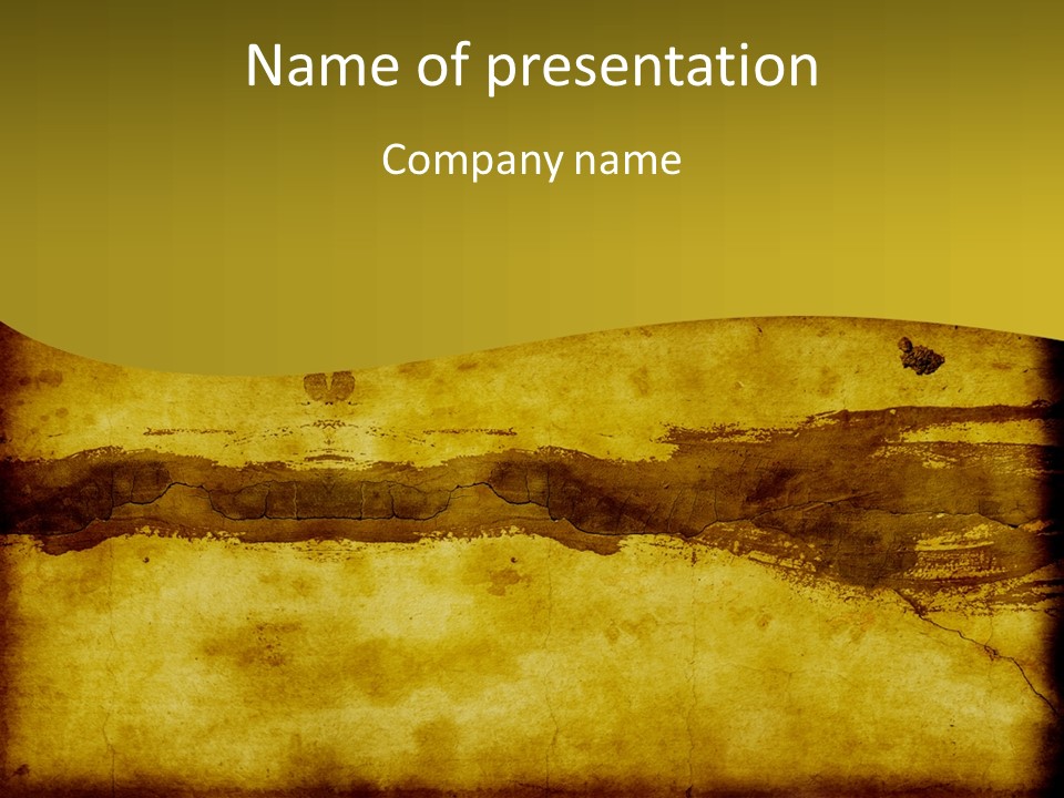 A Piece Of Parchment Paper With A Yellow Background PowerPoint Template