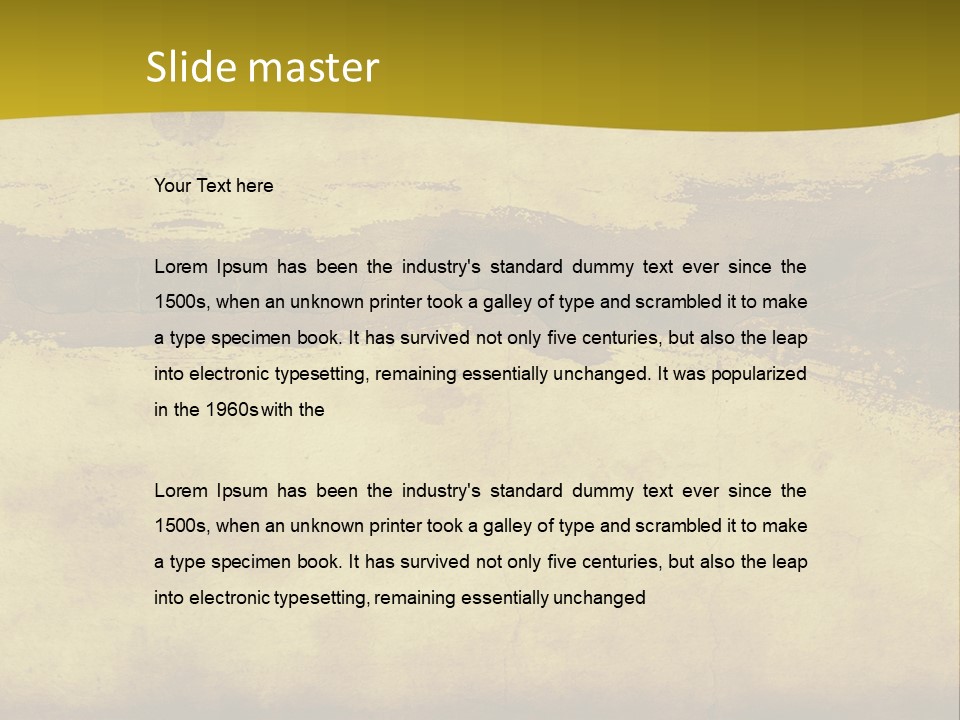 A Piece Of Parchment Paper With A Yellow Background PowerPoint Template