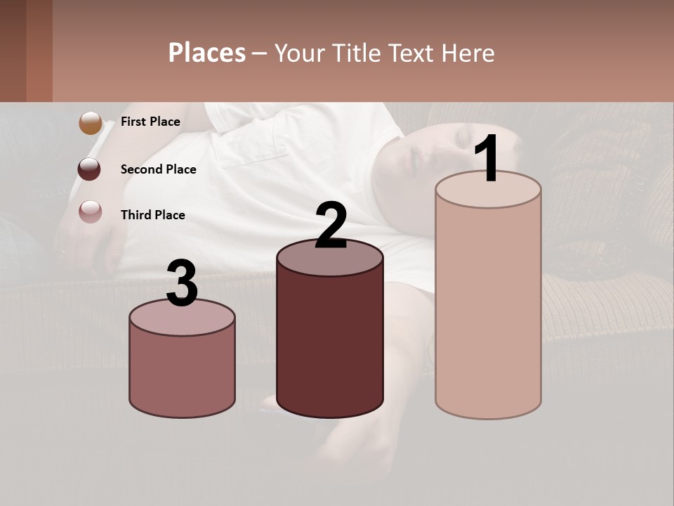 A Man Laying On A Couch With His Eyes Closed PowerPoint Template