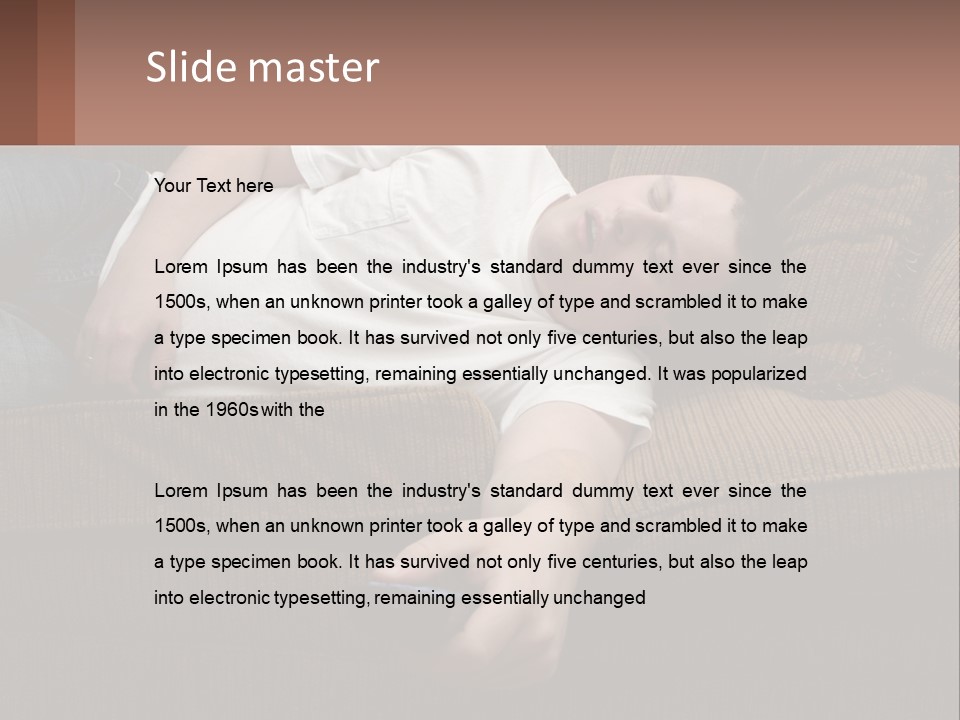 A Man Laying On A Couch With His Eyes Closed PowerPoint Template