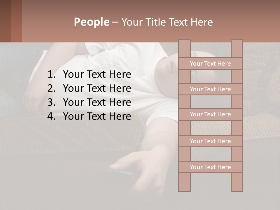 A Man Laying On A Couch With His Eyes Closed PowerPoint Template