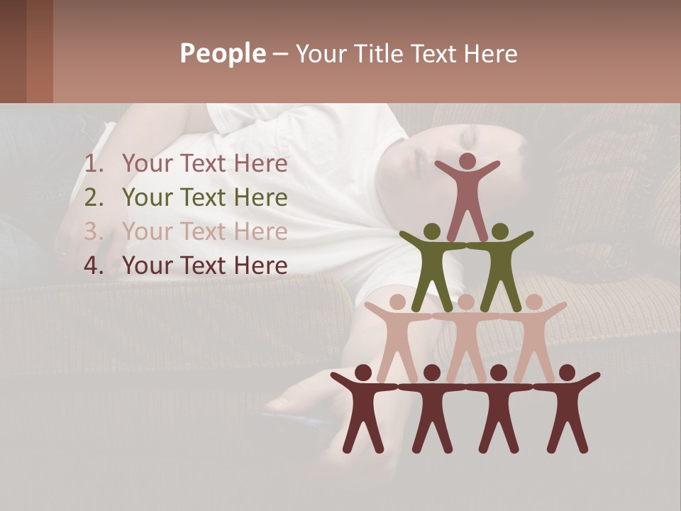 A Man Laying On A Couch With His Eyes Closed PowerPoint Template