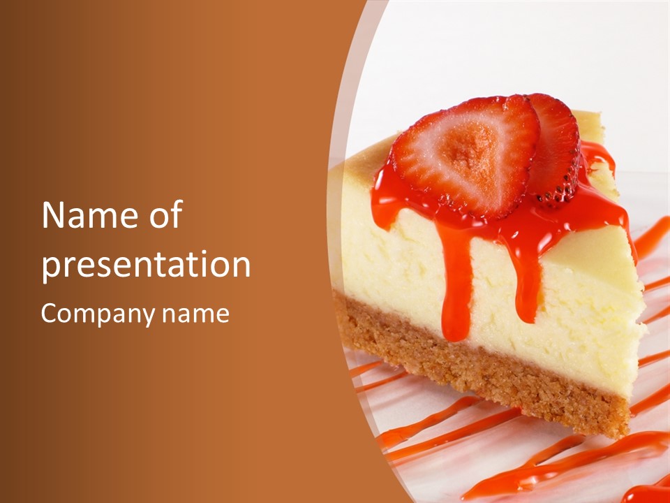 Dairy Crust Strawberry Cheesecake PowerPoint Template